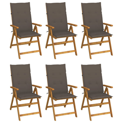 Garden Chair Set of 6 Taupe (Cushion) Solid acacia wood Standard