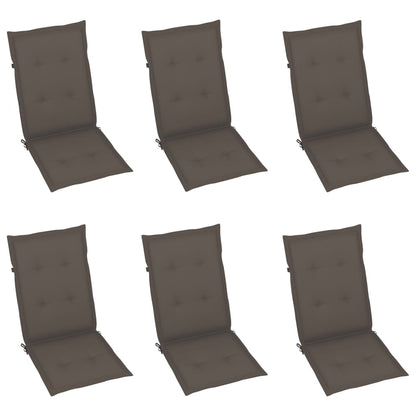 Garden Chair Set of 6 Taupe (Cushion) Solid acacia wood Standard