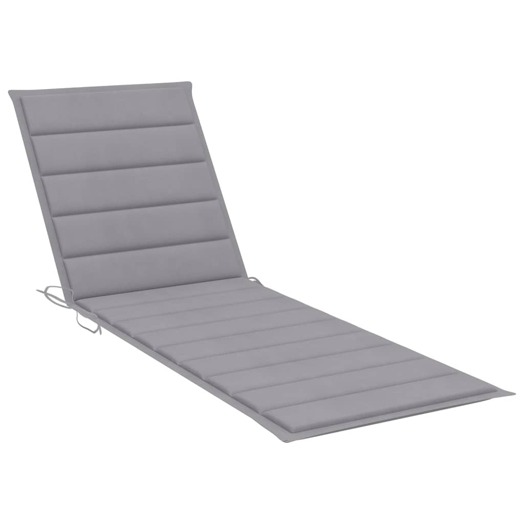 Sun Lounger Grey Solid acacia wood Standard Foldable