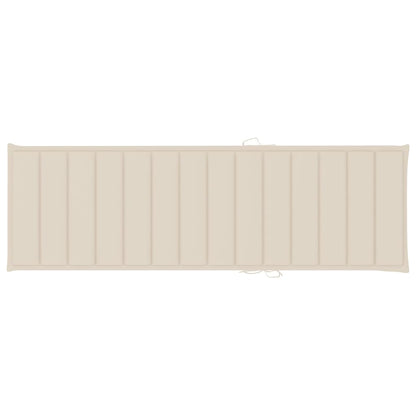 Folding Sun Lounger with Cushion Solid Acacia Wood