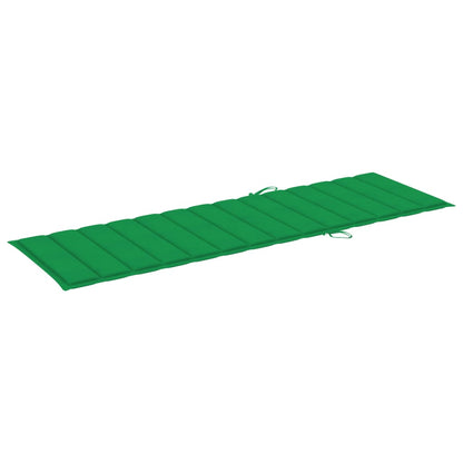 Sun Lounger Green Solid Acacia Wood Large Foldable Sun Lounger