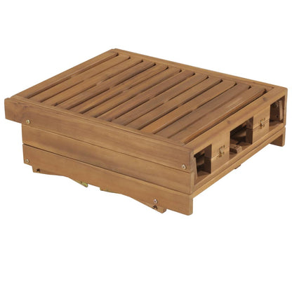 Sun Lounger Wine red cushion, natural wood finish