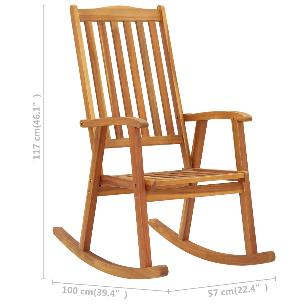 Rocking Chair Natural Solid Acacia wood Standard Rocking Chair