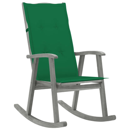 Wooden Rocking Chair Grey Solid Acacia wood Large Rocking Chair