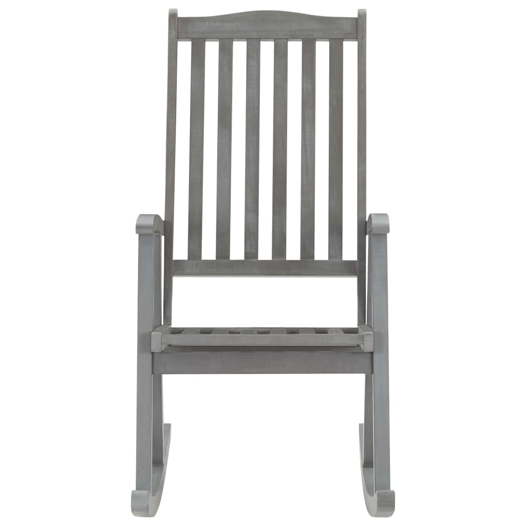 Wooden Rocking Chair Grey Solid Acacia wood Large Rocking Chair