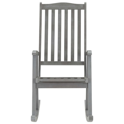 Wooden Rocking Chair Grey Solid acacia wood, 100% polyester