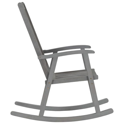 Wooden Rocking Chair Grey Solid acacia wood, 100% polyester