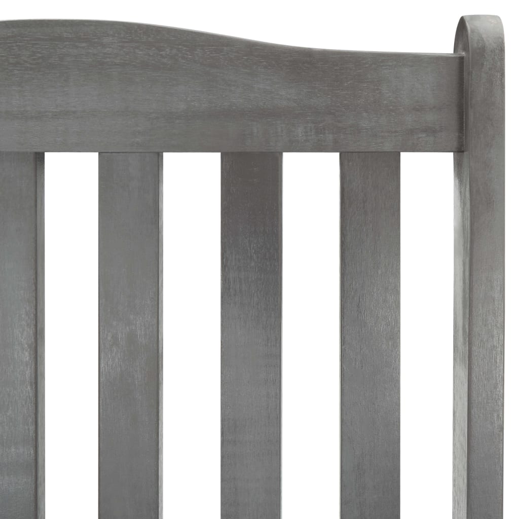 Wooden Rocking Chair Grey Solid acacia wood, 100% polyester