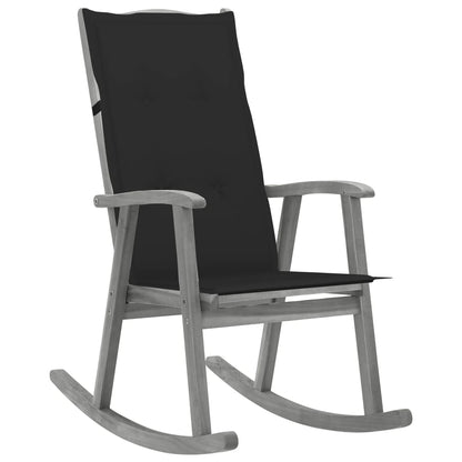 Rocking Chair Grey Solid acacia wood, 100% polyester Medium