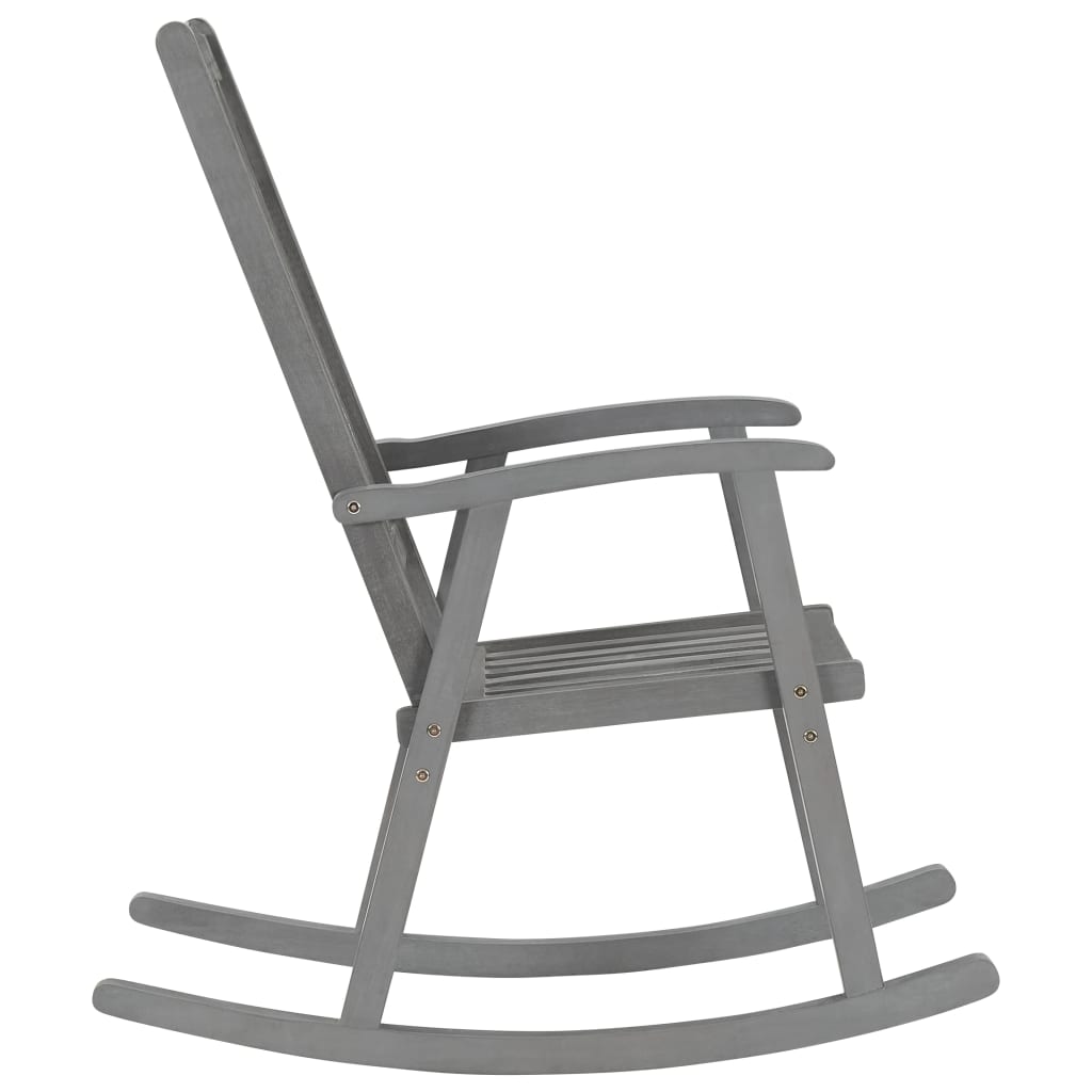 Rocking Chair Grey Solid acacia wood, 100% polyester Medium