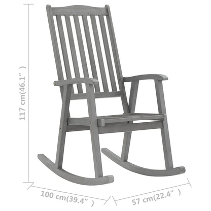 Rocking Chair Grey Solid acacia wood, 100% polyester Medium