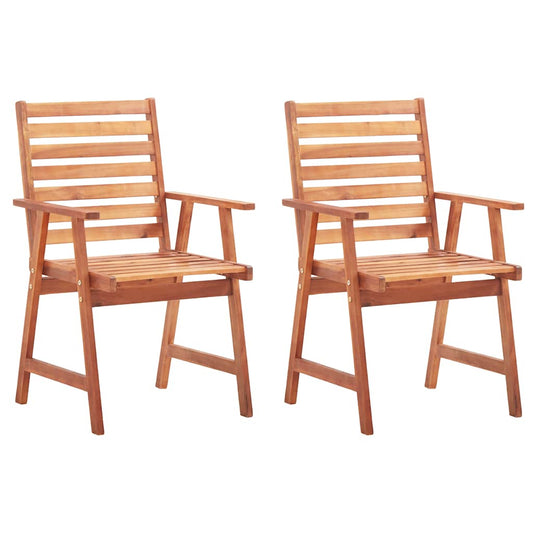 Outdoor Chair Set of 2 Anthracite Solid Acacia wood, Polyester