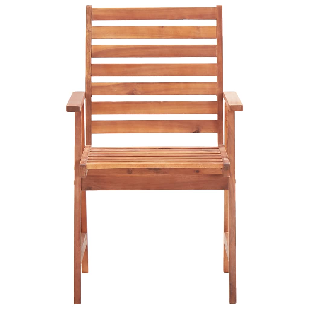 Outdoor Chair Set of 2 Anthracite Solid Acacia wood, Polyester