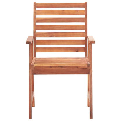 Outdoor Chair Set of 2 Anthracite Solid Acacia wood, Polyester
