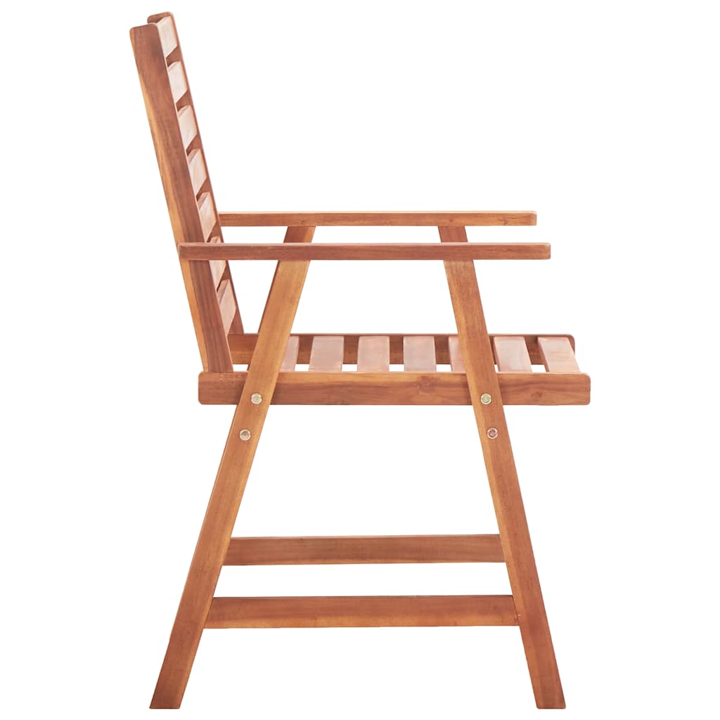 Outdoor Chair Set of 2 Anthracite Solid Acacia wood, Polyester