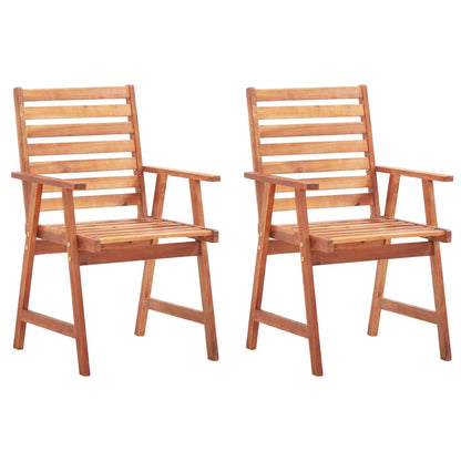 Outdoor Chair Set of 2 Grey, Natural Wood