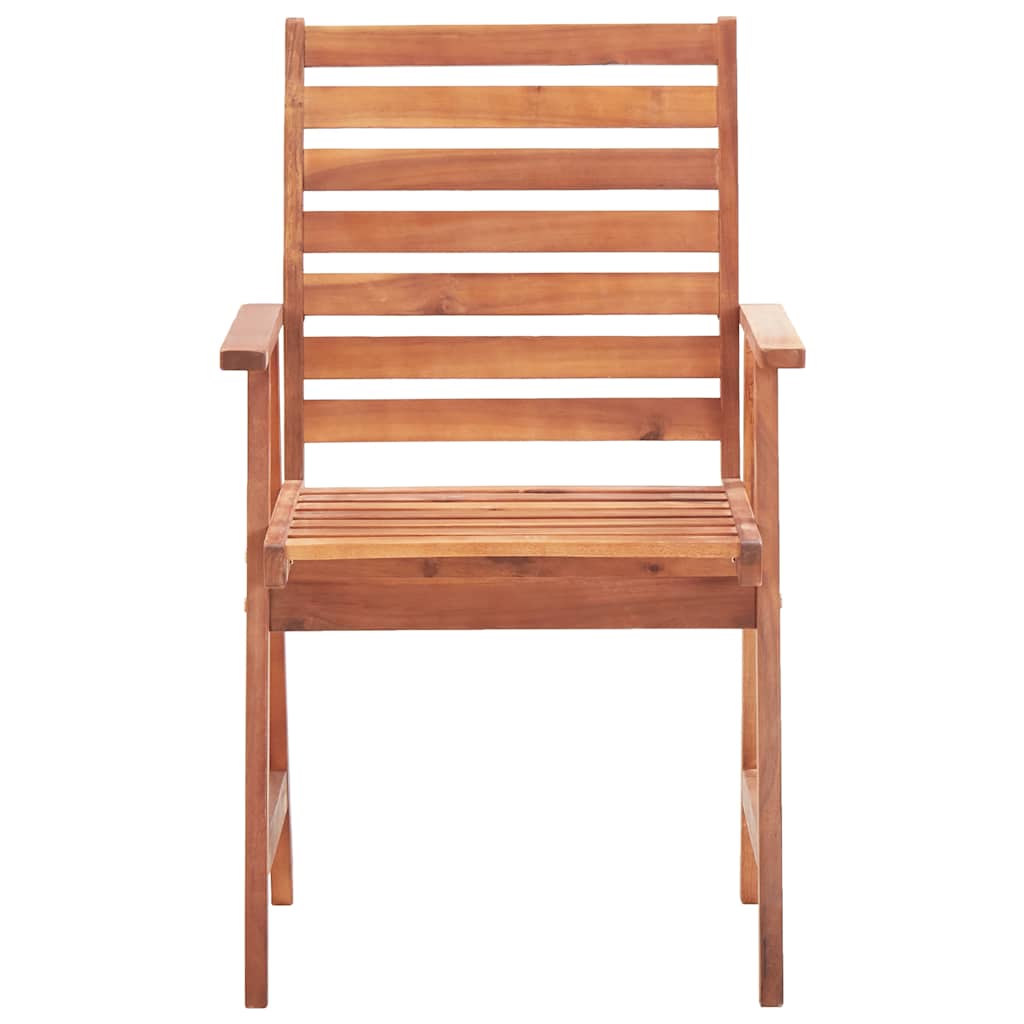 Outdoor Chair Set of 2 Natural wood, red cushions