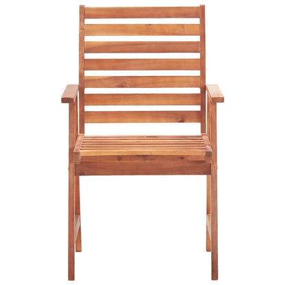Outdoor Chair Set of 2 Natural wood, red cushions