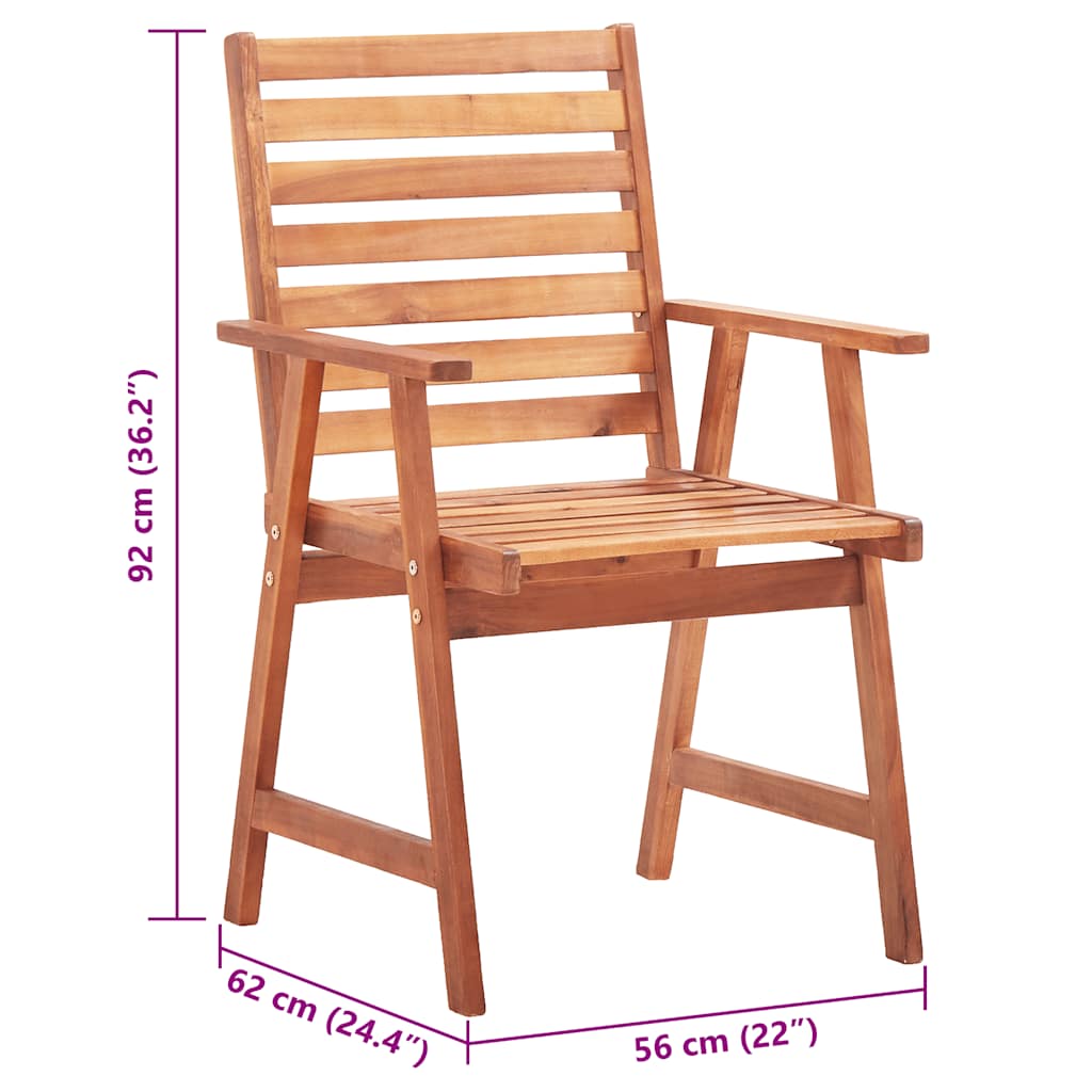 Patio Chair Set of 3 Natural wood, Beige cushions