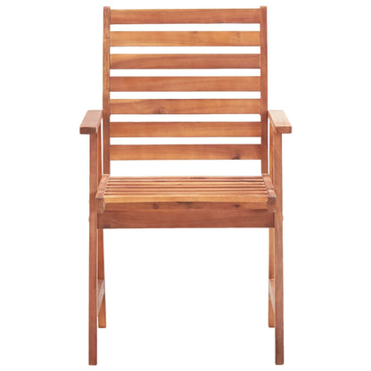 Patio Chair Set of 3 Natural Wood Solid Acacia Wood Standard