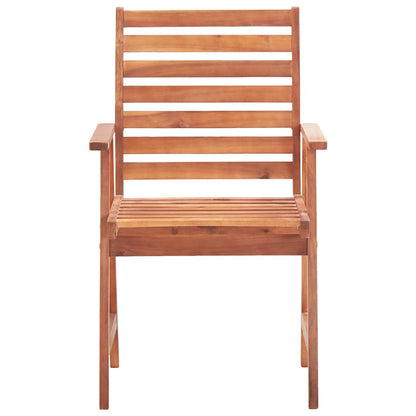 Patio Chair Set of 3 Natural wood and red cushion