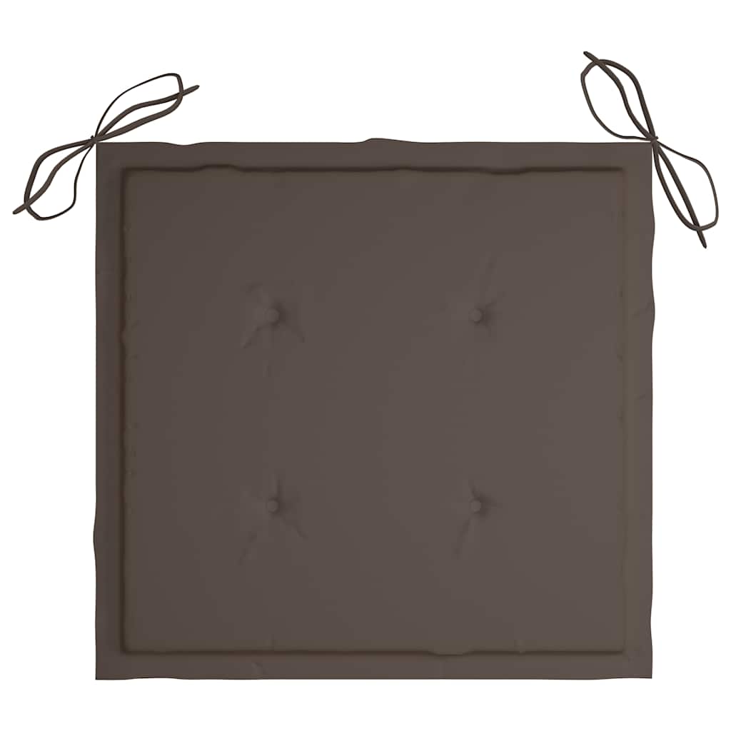 Patio Chair Set of 3 Natural wood, Taupe (Cushion)