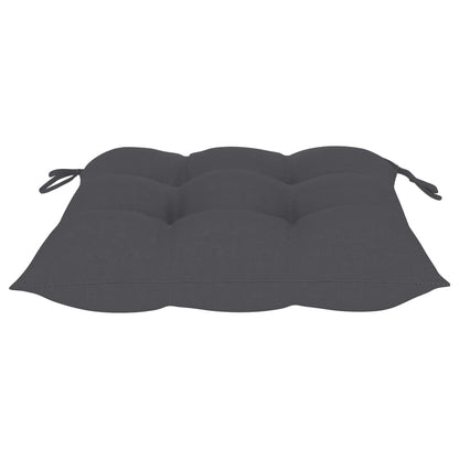 Outdoor Chair Set of 3 Anthracite Solid Acacia wood, Polyester