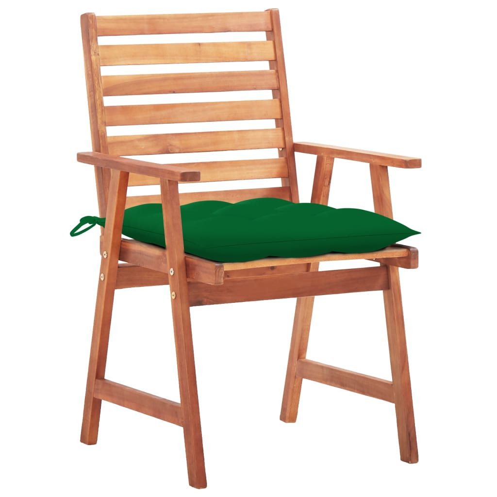 Patio Chair Set of 3 Natural wood Solid Acacia wood Standard