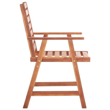 Patio Chair Set of 3 Natural wood Solid Acacia wood Standard