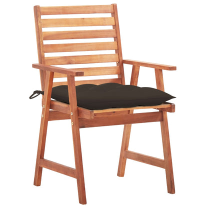 Patio Chair Set of 3 Taupe Solid Acacia wood Standard Durable