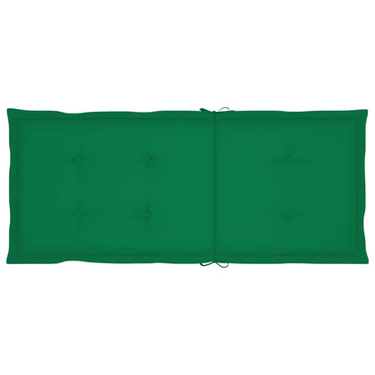 Garden Chair Set of 2 Grey wash, Green cushion Solid acacia wood