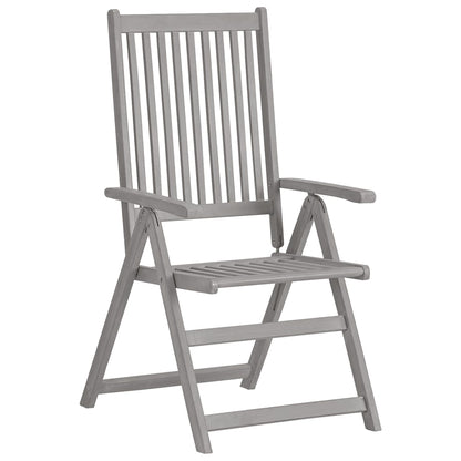 Garden Chair Set of 2 Grey, Red Solid acacia wood, 100% polyester