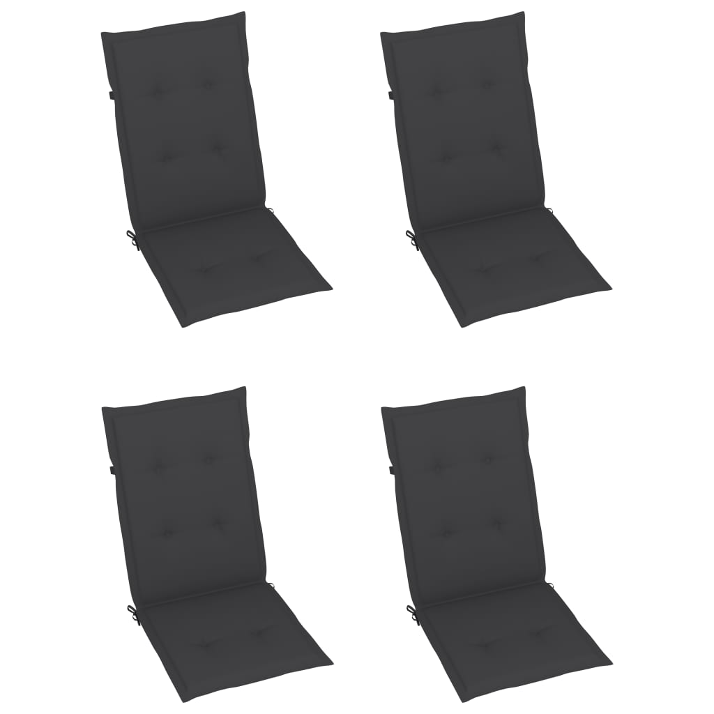 Garden Chair Set of 3 Grey wash Solid Acacia wood Standard