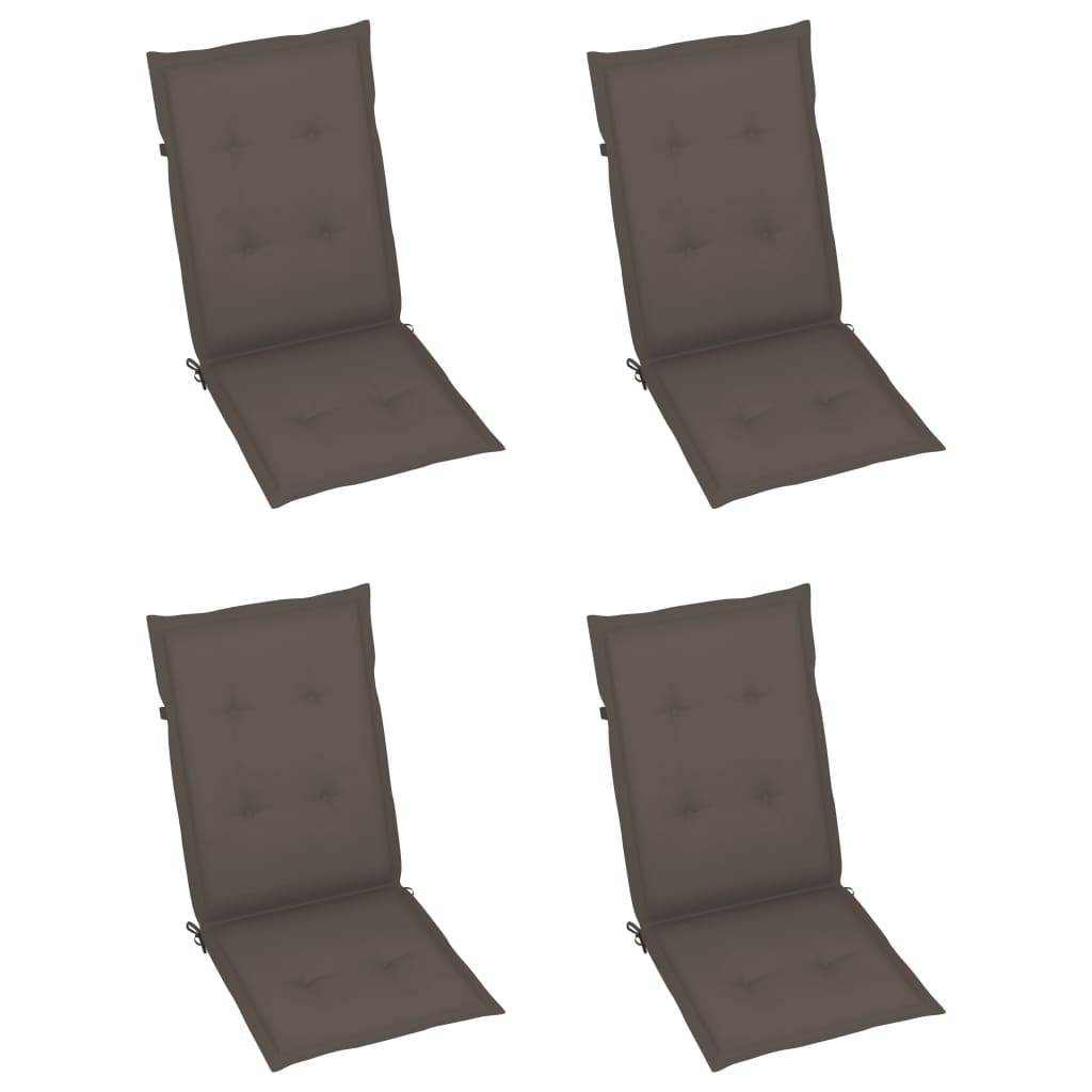 Garden Chair Set of 3 Grey Solid acacia wood, 100% polyester