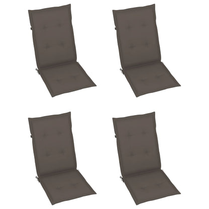 Garden Chair Set of 3 Grey Solid acacia wood, 100% polyester