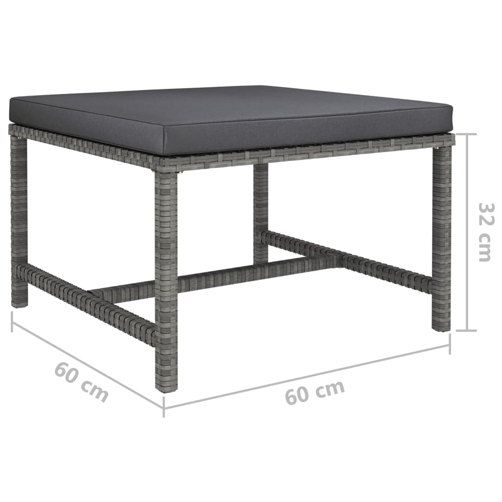 Garden Lounge Set Grey Poly Rattan Modular Garden Lounge Set