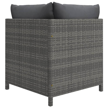 Garden Lounge Set Grey Poly Rattan Modular Garden Lounge Set