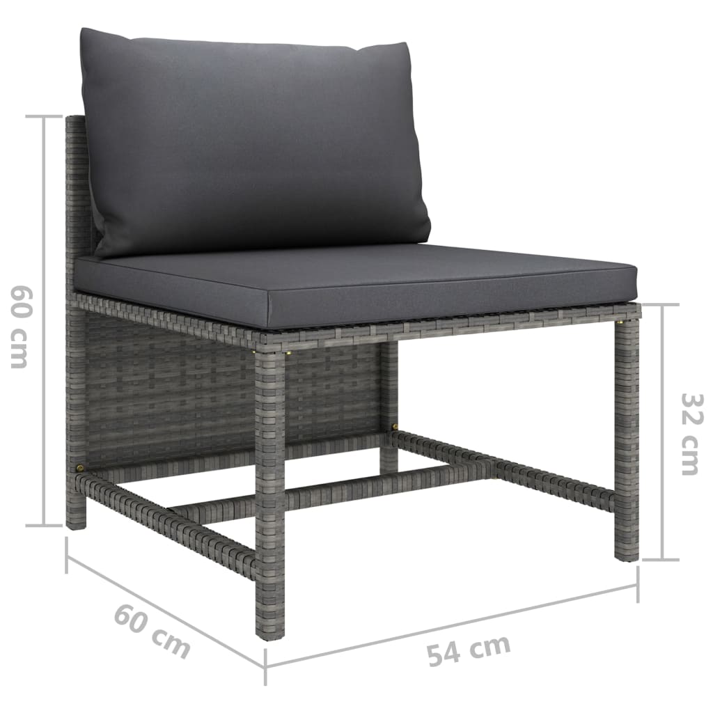 Garden Lounge Set Grey Poly Rattan Modular Garden Lounge Set