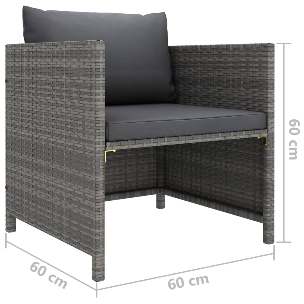 Garden Lounge Set Grey, Anthracite