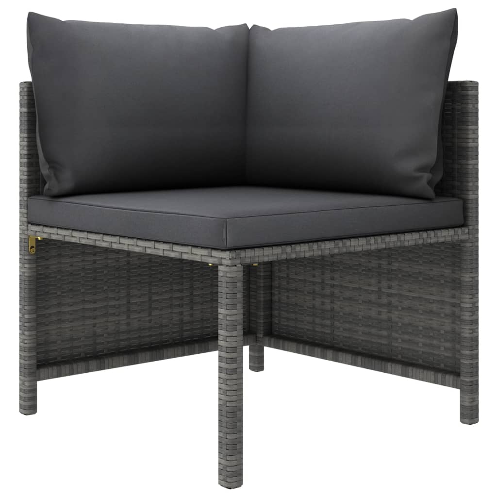 Garden Lounge Set Grey with Anthracite Cushions