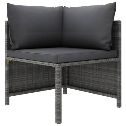 Garden Lounge Set Grey with Anthracite Cushions