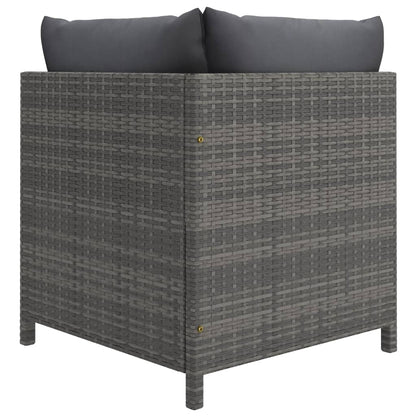 Garden Lounge Set Grey with Anthracite Cushions