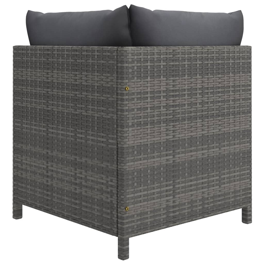 Garden Lounge Set Grey with Anthracite Cushions