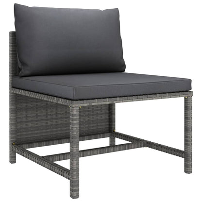 Garden Lounge Set Grey with Anthracite Cushions
