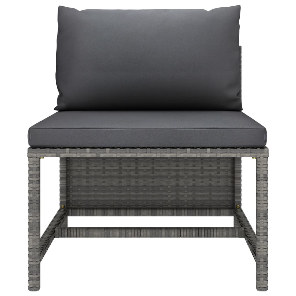 Garden Lounge Set Grey with Anthracite Cushions