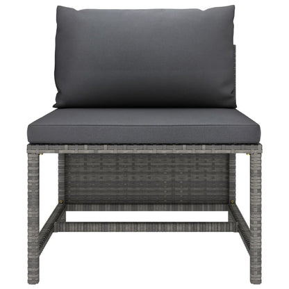 Garden Lounge Set Grey with Anthracite Cushions
