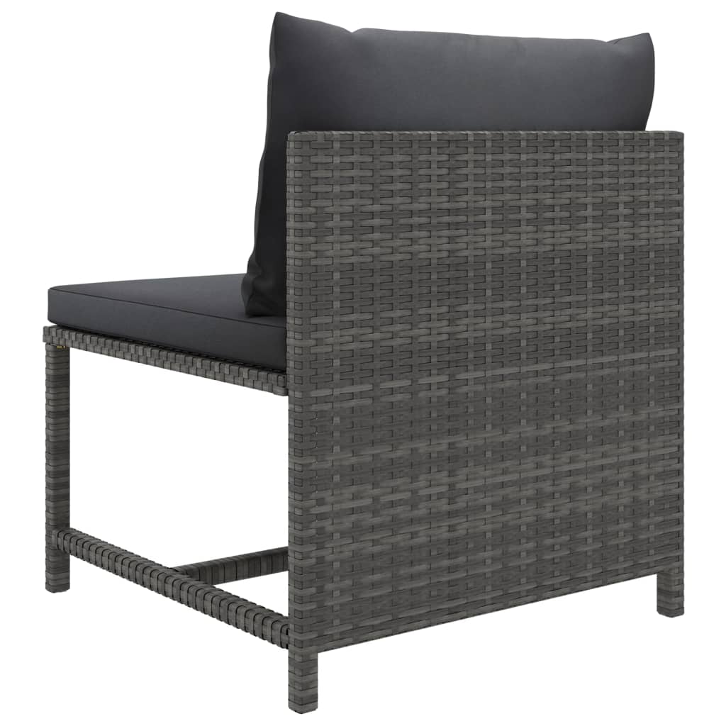 Garden Lounge Set Grey with Anthracite Cushions