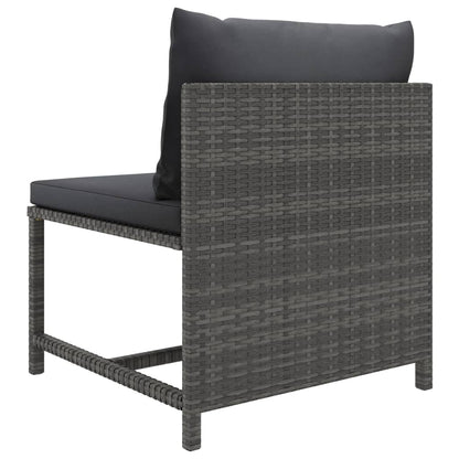 Garden Lounge Set Grey with Anthracite Cushions