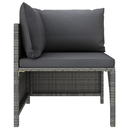 Garden Lounge Set Gray Poly Rattan 7 Piece Set Modular