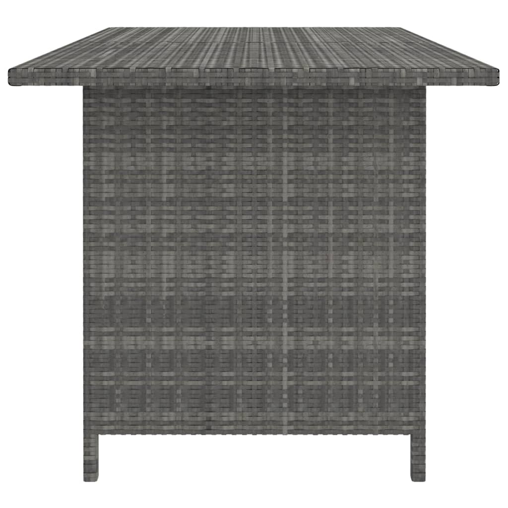 Garden Lounge Set Grey PE (polyethylene) rattan, powder-coated steel